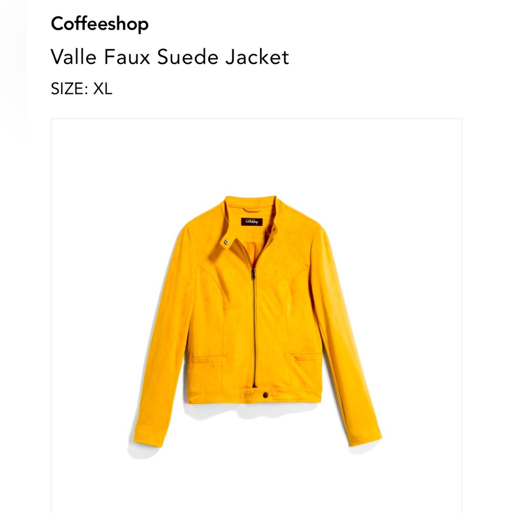 Coffee shop - Valle Faux Suede Jacket - Mustard - XL - never worn!